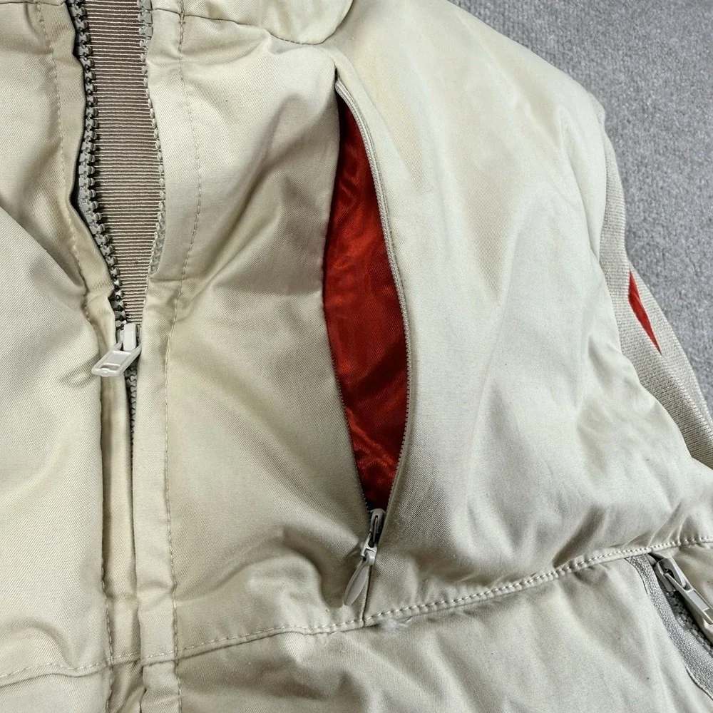 Under Armour Made In Italy Luxury Goose Down Puffer Vest Mens XL Beige Rare GUC